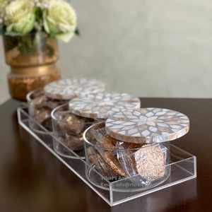 Contenedores dulces de postre recién llegados con bandeja acrílica para regalos de galletas de chocolate de frutas secas - Product Image 1