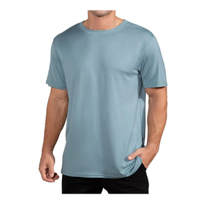 Camiseta de Hombre de Alta Calidad, 100% Algodón, Cuello Redondo, Manga Corta, Corte Regular, Color Sólido, Lisa, Informal, para Uso Diario, con Logotipo Personalizado - Product Image 2