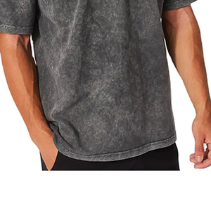 T-shirt délavé pour homme, style streetwear décontracté, été, grande taille, coton vintage, tendance, style USA - Product Image 3