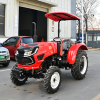 Tracteur Mini 50 CV 4x4 le plus vendu pour Jardin et Ferme, Tracteur à Chenilles 4 Roues avec Moteur 80 CV, Vente en Gros, avec Fraise Rotative
