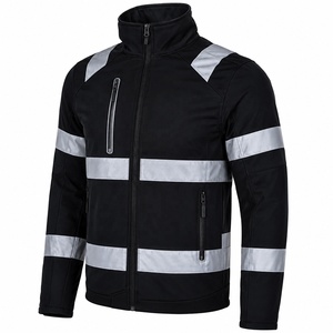 Chaqueta de Seguridad de Alta Visibilidad, Amarilla y Negra con Rayas Reflectantes, Cierre Completo, Clase 2, Impermeable, con Luz LED Intermitente, Marca Personalizada - Product Image 2