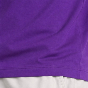 T-shirt uni violet pour homme, manches courtes, coton, coupe ajustée, col rond, couleur unie, basique, premium, confortable, respirant, doux - Product Image 6