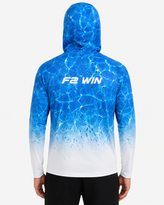 Sudadera con Capucha de Pesca de Manga Larga Unisex F2 WIN, Estampado Digital, UPF 50, Anti-UV, Patrón Animal, Transpirable, Secado Rápido, 100% Poliéster - Product Image 2