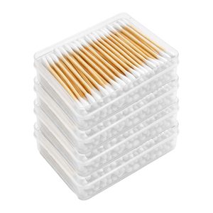 Hisopos de Bambú y Algodón, 200 Unidades, Puntas Redondas, Hisopos de Algodón Orgánico para Oídos, Maquillaje, Limpieza, Niños, Bebés, Longitud Personalizable - Product Image 4