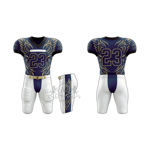 Ensemble d'uniformes de football américain pour hommes, maillot imprimé par transfert thermique numéro 23, ajusté, manches courtes, maille respirante à l'avant, taille plus - Product Image 1