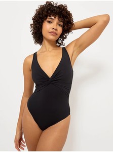 Black Twist Front Shaping <b>Tummy</b> <b>Control</b> Swimsuit - Product Image 4