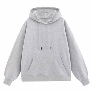 Sweat-shirt à capuche en twill OEM 260g, coupe ample à épaules tombantes, couleur unie, unisexe, pour adultes et enfants, personnalisable avec impression sur mesure - Product Image 5