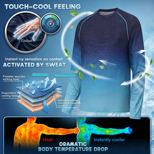 Camiseta profesional de manga larga con protección solar UPF 50 para correr y hacer ejercicio en el gimnasio, para deportes acuáticos al aire libre y natación. - Product Image 4