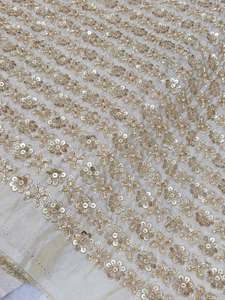 Tissu en gros pour broderie de perles, tissu textile fantaisie, dentelle à sequins, organza pour fabricants de robes de mariée, abayas et caftans, OEM mondial - Product Image 6