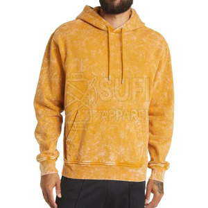 Sweat à capuche décontracté en coton épais et durable, 100 % coton, couleur unie, effet délavé, chaud pour l'hiver, style urbain, idéal pour l'entraînement – En promotion - Product Image 2