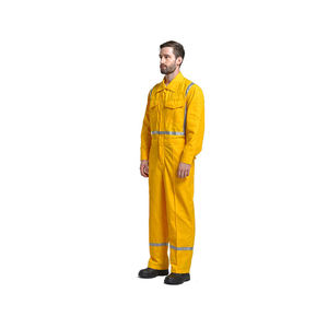 Combinaison de travail réfléchissante jaune pour homme, manches longues, uniforme de sécurité avec bandes réfléchissantes pour la construction - Product Image 2