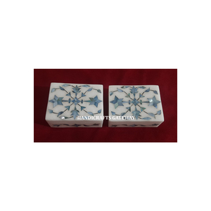 Most Exclusive Handmade Pure White Marble With Mother of Pearl Inlay Work <b>Ramadan</b> Festival <b>Boxes</b> Marble Inlay Decoration <b>Boxes</b> - Product Image 3