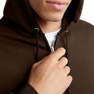 Sudadera con capucha y cremallera completa para hombre, forro polar, ropa exterior informal, ropa de invierno cálida, 100% algodón, estampado, tela suave, estilo urbano - Product Image 5