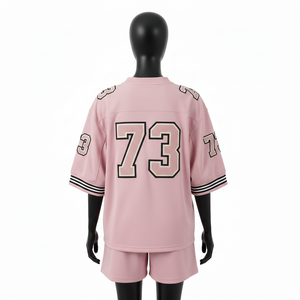 Women <b>Football</b> Short Set Premium Breathable Polyester Mesh 180GSM Smooth <b>Pink</b> Training Wear Custom Logo Women's Sets 100% Cotton - Product Image 2