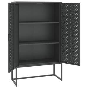 Anthracite Steel Highboard 31.5x13.8x53.1 Inches <b>Adjustable</b> <b>Feet</b> Living Room <b>Cabinet</b> Modern Minimalist Design - Product Image 4