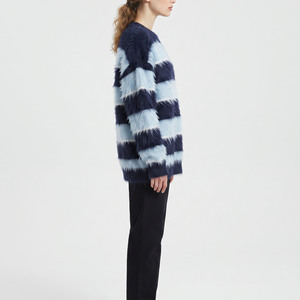 Meilleur fabricant, service OEM, pull en mohair, respirant, confortable, matière douce, laine tricotée, nouveau style, pull rayé pour femmes - Product Image 4
