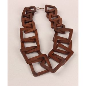 Collier pendentif en bois écologique pour femmes, bijoux fantaisie - Product Image 6