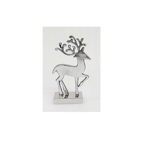 Ornement Cerf Silhouette Argentée Fait Main Écologique avec Corne Décorative et Cordon pour Noël, Inspiré de la Nature - Product Image 3