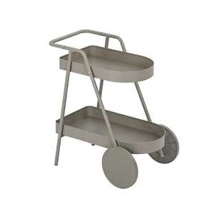 Carrito de Almacenamiento Rodante de 2 Niveles, Estilo Nórdico Minimalista, en Metal Gris Mate, con Ruedas Grandes, para Decoración de Oficina y Cocina - Product Image 1