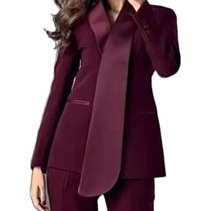 ชุดเสื้อเบลเซอร์และกางเกงทรงสลิมแขนยาวสำหรับผู้หญิงผ้าแคนวาสสำหรับฤดูใบไม้ร่วงและฤดูหนาว - Product Image 5