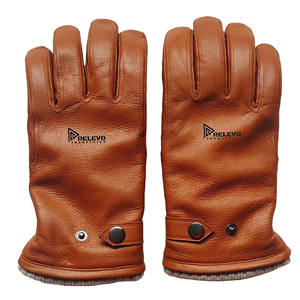 Gants en cuir pour homme en peau de cerf importée des États-Unis, doublure en fourrure, confortables, chauds, avec bouton de fermeture, pour l'extérieur, le quotidien, les voyages d'affaires - Product Image 2