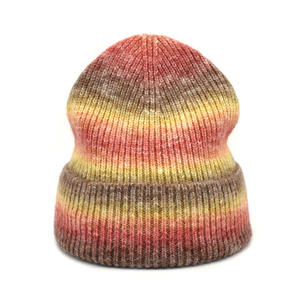 Bonnet unisexe en tricot avec blocs de couleur dégradés, style décontracté, taille adulte 56-58 cm - Product Image 2
