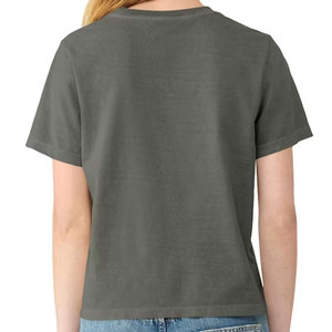 T-shirts courts personnalisés pour femmes, modèle vierge à personnaliser, impression numérique sur demande, gris - Product Image 2