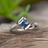 Bague de fiançailles vintage en Alexandrite taille princesse, certifiée IGI, qualité supérieure de luxe, unisexe, en argent sterling plaqué or rose