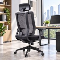KINSHA MXA-01 Chaise de bureau moderne ergonomique pivotante avec accoudoirs, cadre en acier et plastique réglable en 3D, 3 vérins à gaz et fonction d'inclinaison