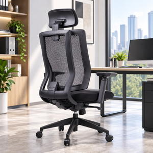 KINSHA MXA-01 Chaise de bureau moderne ergonomique pivotante avec accoudoirs, cadre en acier et plastique réglable en 3D, 3 vérins à gaz et fonction d'inclinaison - Product Image 1