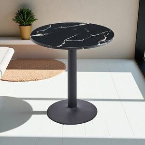 Mesa de Centro Minimalista y Duradera con Tapa con Efecto Mármol Oscuro y Base de Acero Sólido para Muebles del Hogar y Hostelería - Product Image 3
