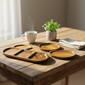 Wooden Printed Breakfast Tray with Handles <b>for</b> Tea Coffee Snacks <b>Kitchen</b> Dining Decorative Serving Tray - Product Image 3