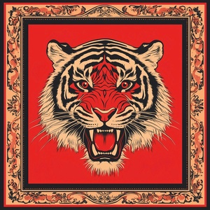 Fashion Custom Designer Printed Long Square Head Korean Silk Bandana Protective Scarf Women Party Scarf Women <b>Bandanas</b> - Product Image 5