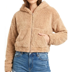 Veste zippée en toile respirante de haute qualité pour femmes, doublée de polaire, veste d'hiver entièrement zippée - Product Image 1