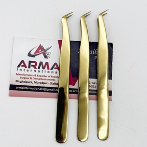 Pince à cils Plasma Gold 65 degrés, pointe fine, volume, testée à la main, durable, pour extensions de cils, avec logo - Product Image 6