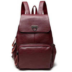 High Quality <b>Lightweight</b> Leather <b>Backpack</b> 2026 New Design Solid Color Leather <b>Backpack</b> Bag In Bulk Quantity - Product Image 1