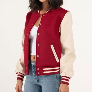 Blouson universitaire pour femme, style Letterman, streetwear personnalisé, vêtement d'extérieur d'hiver pour la vente en gros - Product Image 4