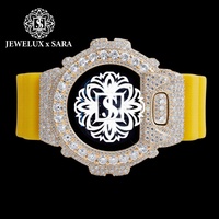 Reloj de Lujo de Excelente Calidad con Correa de Goma Amarilla Mossinate y Diamantes, para Uso Casual, Deportivo y al Aire Libre, Disponible a un Precio Accesible