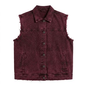 Gilet en jean personnalisé pour femme, délavage moyen, faible MOQ, vente en gros, usine pour les marques de mode américaines - Product Image 6