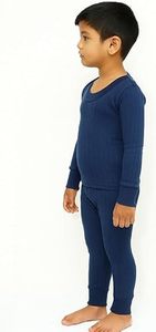 Conjunto Deportivo Infantil de Algodón a Rayas, Cuello Redondo, Manga Larga, Estilo Casual para Primavera, Corte Regular, Ligero y Transpirable - Product Image 3