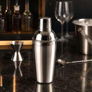 Professional Stainless Steel Bar <b>Shaker</b> <b>Bottle</b> | 750ml Dishwasher Safe Cocktail Mixer Bar Accessories 2-Piece Set for Hotels - Product Image 1