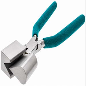 Pince à mandrin en forme de larme moyenne 6,75 po en acier inoxydable avec poignée en PVC argentée, couleur de poignée personnalisée, outil de formage de bijoux, pour la création de bijoux DIY - Product Image 1
