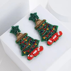 Pendientes de Corazón Triple con Cuentas, Pendientes Colgantes de Hoja, Pendientes de Cuentas, Mariposa Tricolor, Perlas y Cuentas de Semilla, Joyería Fina - Product Image 6