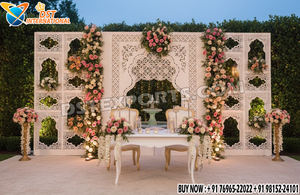 Elegantes Paneles de Arco Islámico con Corte Láser para Escenarios de Boda, Fondos Blancos de Estilo Árabe de Primera Calidad, Suministro en EE. UU. - Product Image 5