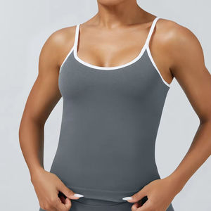 Solid Color Blank Women Loose Cropped Workout Gym Tank <b>Tops</b> Blouse Custom Logo Quick Dry Sleeveless T Shirt Athletic Yoga <b>Vest</b> - Product Image 6