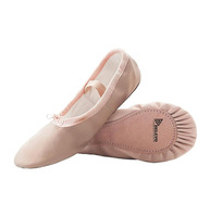 Zapatos de Baile Profesionales para Niñas, de Cuero Genuino, para Baile de Salón/Latino/Ballet, Tacón Plano, Suela Dividida, Correa Elástica, Suaves y Flexibles, para Jazz