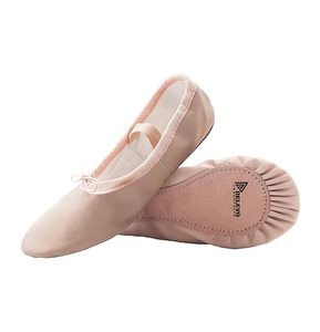 Chaussons de danse professionnels en cuir PU à semelle fendue avec sangle élastique, souples et flexibles, pour la pratique de la danse jazz, vente en gros - Product Image 6