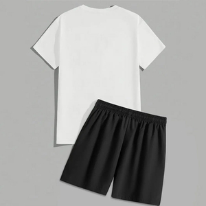 Top Product Men’s Outerwear Sets, New Men’s Cotton <b>T</b> <b>Shirt</b> Short Set Causal Wear Top Design Adult Wear Short Sets - Product Image 2