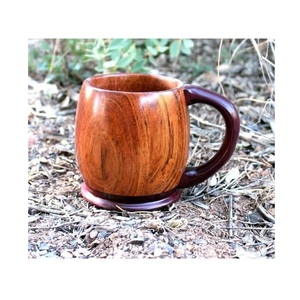 Mug en bois écologique fait main, tasse à café rustique, finition naturelle, vaisselle en bois disponible chez Worldwide Supply - Product Image 1