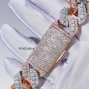 กำไลข้อมือเพชรคิวบา S925 เพชรเลี้ยงในห้องปฏิบัติการ ทรงกลมเจียระไนแบบเหลี่ยม ชุบทอง หรูหรา สำหรับทุกเพศ ใส่ได้ทุกวัน - Product Image 3
